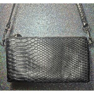 DEVI Kroell for‎ Target Gray Snakeskin Faux Vegan Leather Crossbody Clutch Bag